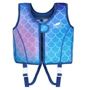 Gogokids Kids Swim Vest,Toddler Flotation Life Jacket Boys Girls Swimwear Buoyancy Swimming Training Suit with Adjustable Crotch Straps, Blue, M(4-6Years/37-47lbs)